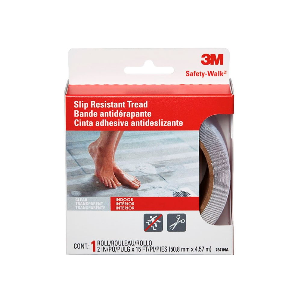 3M CINTA ANTIDERRAPANTE P/BAÑO 50MM X 4.57M TRANSPARENTE (7641NA)(H)