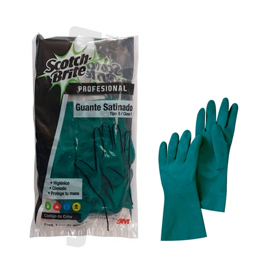 3M GUANTE SATINADO VERDE MEDIANO 7-7 1/2 PAR (H)