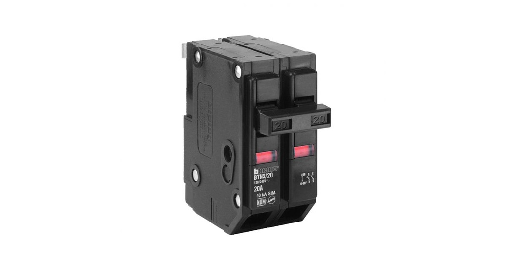BTICINO PASTILLA TERMOMAGNÉTICA 2 x 20A (BTN2/20) (E)