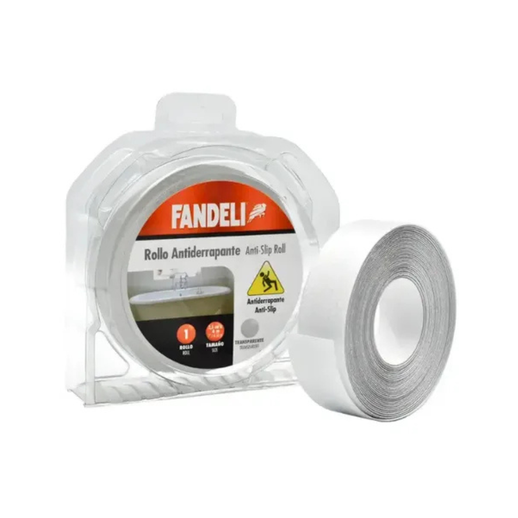 CINTA ANTIDERRAPANTE FANDELI TRANSPARENTE P/EXTERIORES 1" x 6 m (72271)