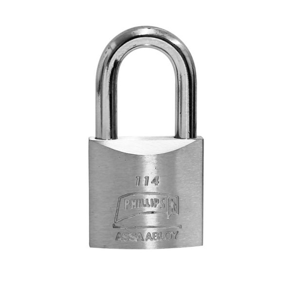 CANDADO PHILLIPS 114 GANCHO LARGO METÁLICO (MX127)(H)
