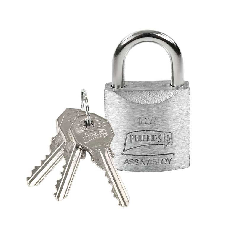 CANDADO PHILLIPS 115 GANCHO CORTO METÁLICO (MX128)(H)