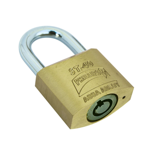 CANDADO PHILLIPS ST-40 LLAVE BANCO LATÓN MACIZO (MX1260)(H)