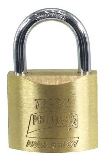 CANDADO PHILLIPS TX- 35 TETRA-LLAVE LATÓN MACIZO (MX452)(H)