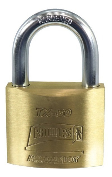 CANDADO PHILLIPS TX-50 LLAVE TETRA LATÓN MACIZO (MX454)(H)