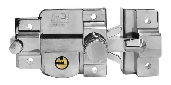 CERRADURA PHILLIPS AS-825 DERECHA CROMO LLAVE DE PUNTOS SOBREPONER (MX5435)(H)