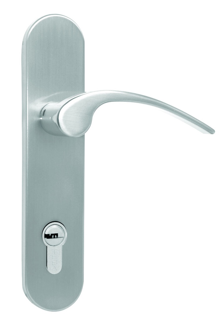 CERRADURA KIRA TESA RB100 ENTRADA MANIJA-JALADERA DERECHA CROMO MATE LLAVE-LLAVE (MX85604)