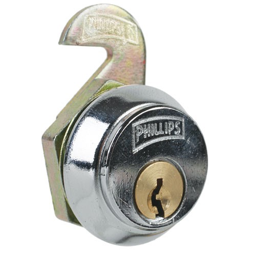 CERRADURA PHILLIPS 60 GANCHO-PALETA CROMO P/MUEBLE (MX16)(H)