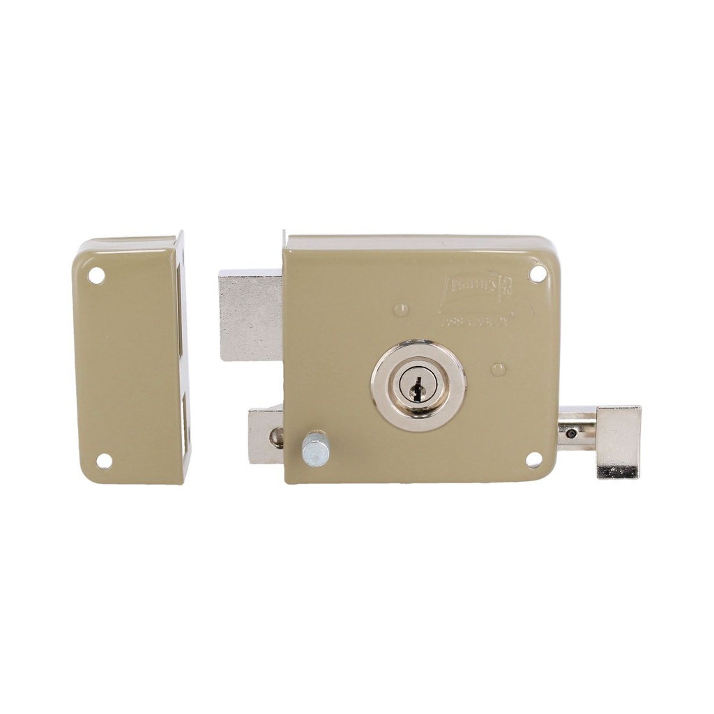 CERRADURA PHILLIPS 715 INSTAFÁCIL IZQUIERDA LLAVE LARGA BEIGE SOBREPONER (MX4644)
