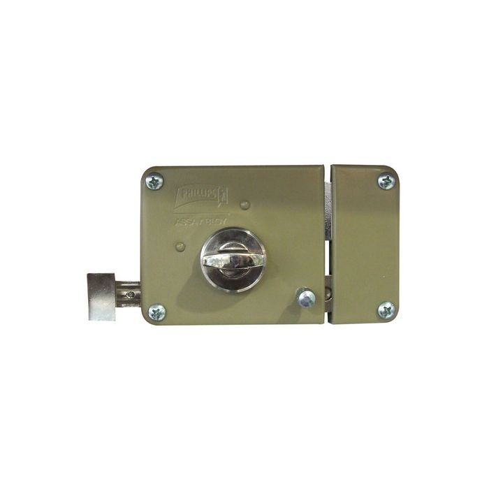 CERRADURA PHILLIPS 715 MARIPOSA CILINDRO IZQUIERDA INSTAFÁCIL BEIGE SOBREPONER (MX4659) (H)