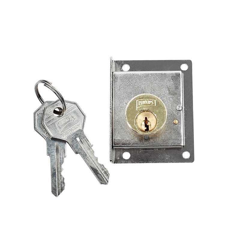 CERRADURA PHILLIPS 72 DERECHA LATÓN P/PUERTA CORREDIZA MUEBLE (MX22)(H)