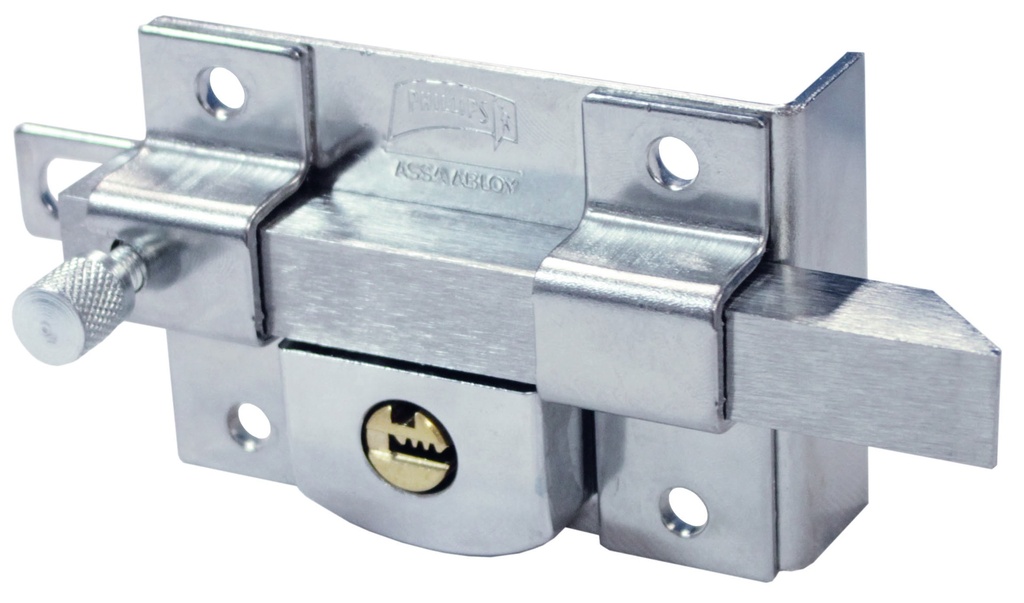 CERRADURA PHILLIPS AS-775 DERECHA CROMO LLAVE DE PUNTOS SOBREPONER (MX5446)(H)