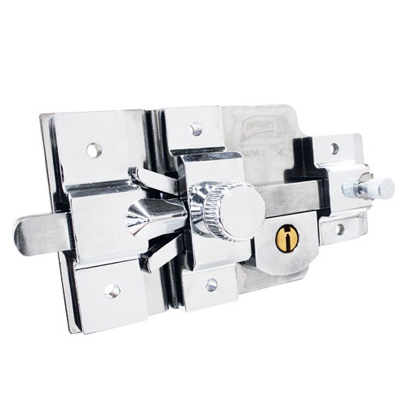 CERRADURA PHILLIPS AS-850 IZQUIERDA CROMO LLAVE DE PUNTOS SOBREPONER (MX5438)(H)