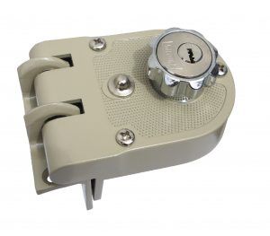 CERRADURA PHILLIPS AS-625 CLÁSICA DERECHA BEIGE DOBLE CILINDRO LLAVE DE PUNTOS SOBREPONER (MX2536)(H)