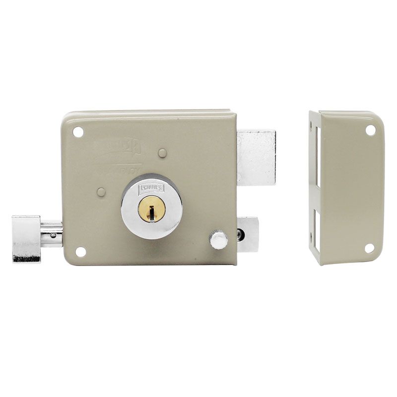 CERRADURA PHILLIPS AS-725 CLÁSICA DERECHA BEIGE LLAVE DE PUNTOS SOBREPONER (MX1743)(H)