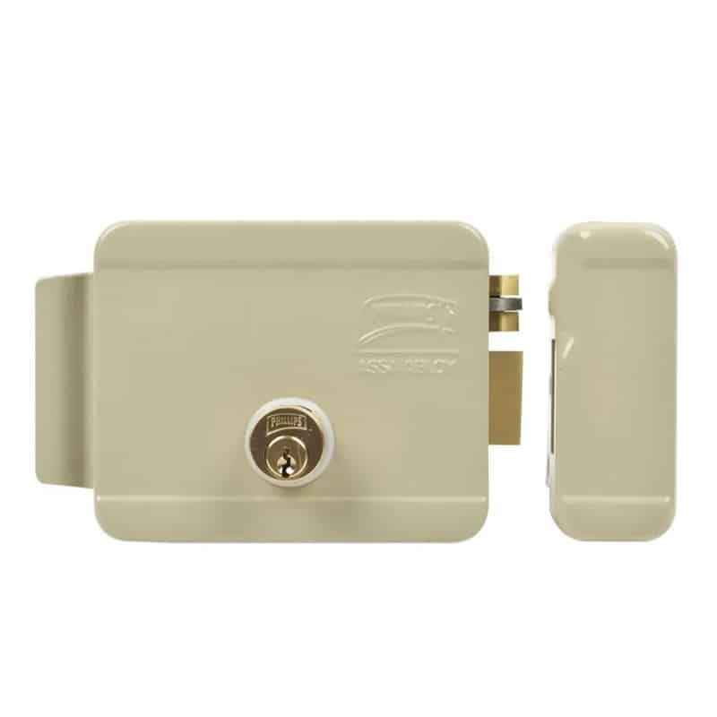CERRADURA PHILLIPS 321 ELÉCTRICA DOBLE CILINDRO S/BOTÓN DERECHA BEIGE (MX3411)(H)