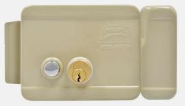 CERRADURA PHILLIPS 321 ELÉCTRICA DOBLE CILINDRO C/BOTÓN DERECHA BEIGE (MX3410)(H)