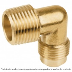 IUSA CODO TERMINAL 90° 1/2" x 1/2" LATÓN P/GAS (H)