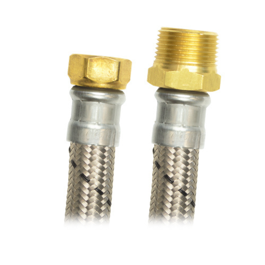 COFLEX MANGUERA ACERO P/BOILER 1/2" F.I.P. x 3/4" M.N.P.T. 40CM (AB-G40)