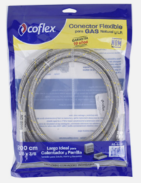 COFLEX MANGUERA ACERO P/GAS 3/8FLARE x 3/8FLARE 2M (AG-B200)