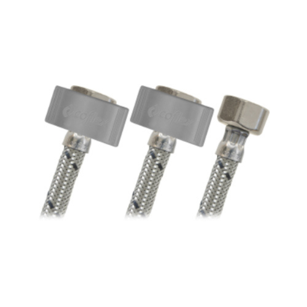 COFLEX MANGUERA ACERO P/LAVAVAJILAS "T" 1/2" F.I.P. x 1/2" F.I.P. x 1/2" F.I.P. 55CM (AL-T55)