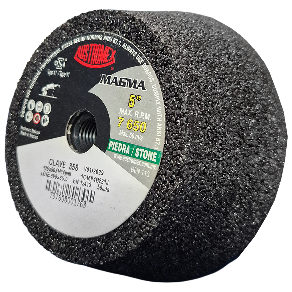 COPA ABRASIVA AUSTROMEX P/DESBASTE PIEDRA 5" P/BOSCH GRANO 16 (358)(H)