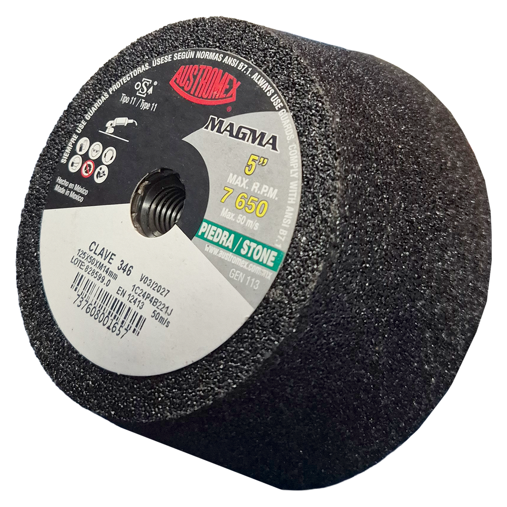 COPA ABRASIVA AUSTROMEX P/DESBASTE PIEDRA 5" P/BOSCH GRANO 24 (346)(H)