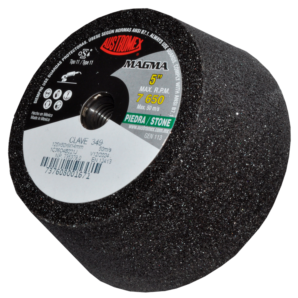 COPA ABRASIVA AUSTROMEX P/DESBASTE PIEDRA 5" P/BOSCH GRANO 36 (349)(H)
