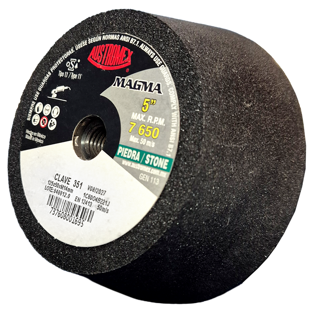 COPA ABRASIVA AUSTROMEX P/DESBASTE PIEDRA 5" P/BOSCH GRANO 60 (351)(H)