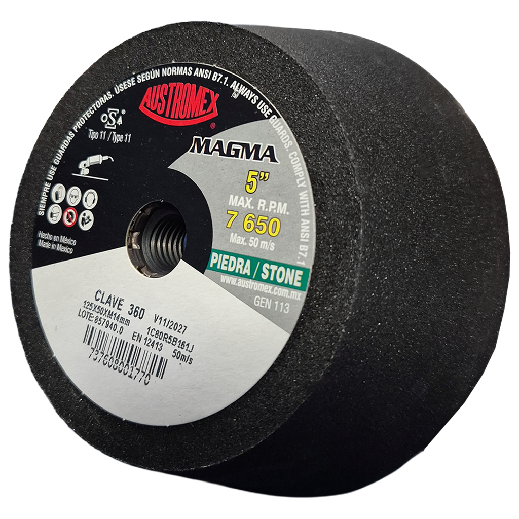 COPA ABRASIVA AUSTROMEX P/DESBASTE PIEDRA 5" P/BOSCH GRANO 80 (360)(H)