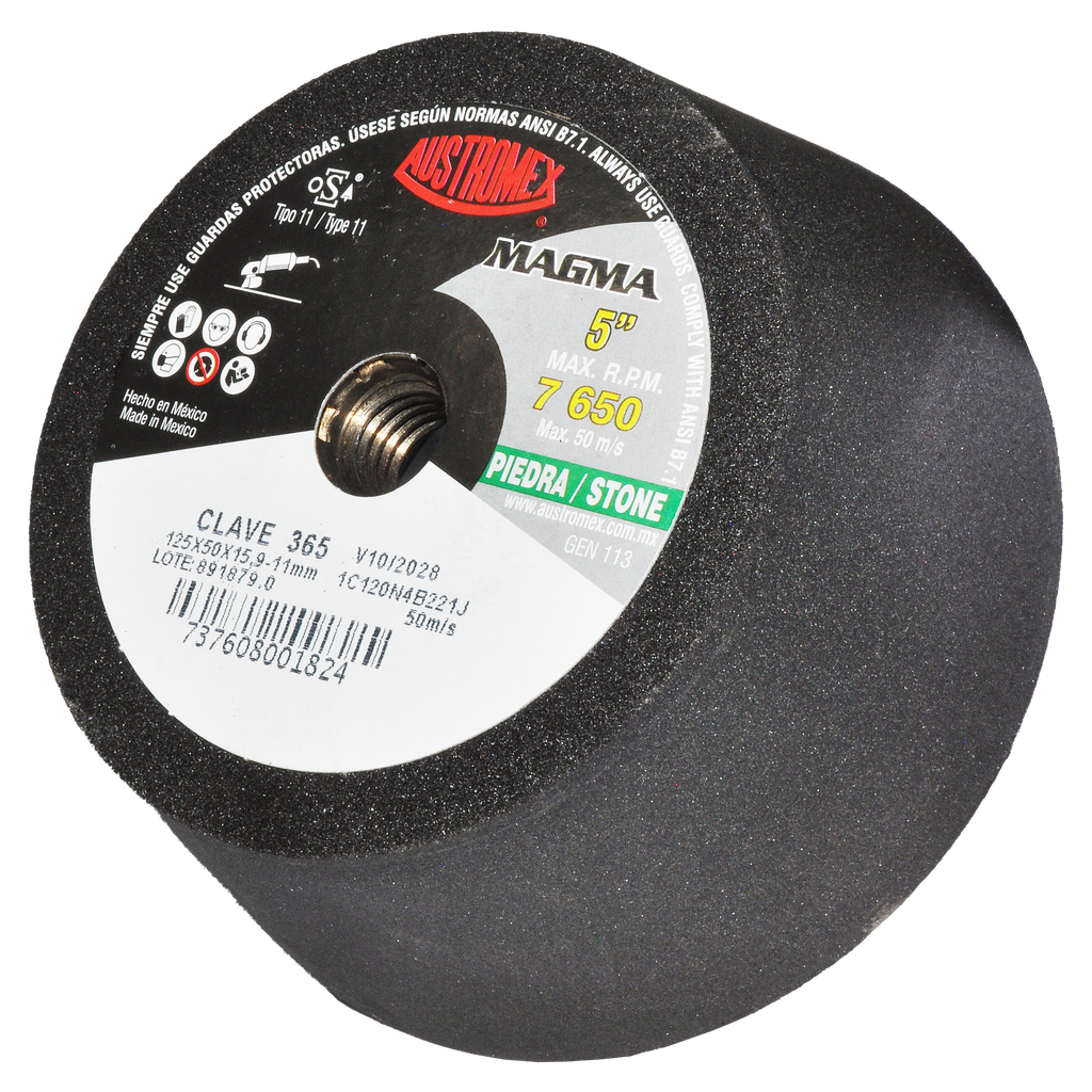 COPA ABRASIVA AUSTROMEX P/DESBASTE PIEDRA 5" P/B&D GRANO 120 (365)(H)