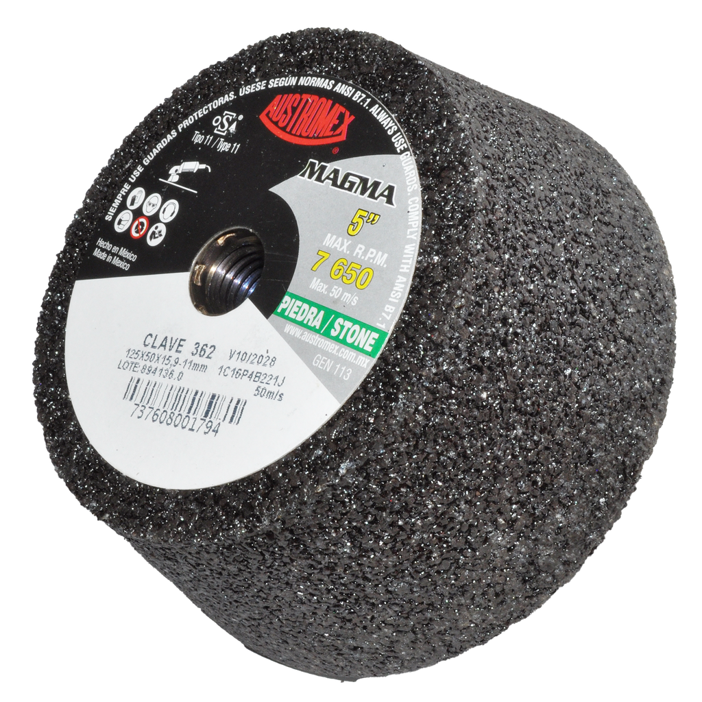 COPA ABRASIVA AUSTROMEX P/DESBASTE PIEDRA 5" P/B&D GRANO 16 (362)(H)