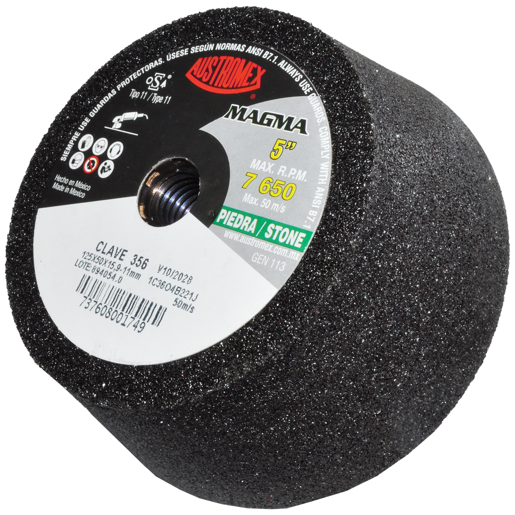 COPA ABRASIVA AUSTROMEX P/DESBASTE PIEDRA 5" P/B&D GRANO 36 (356)(H)