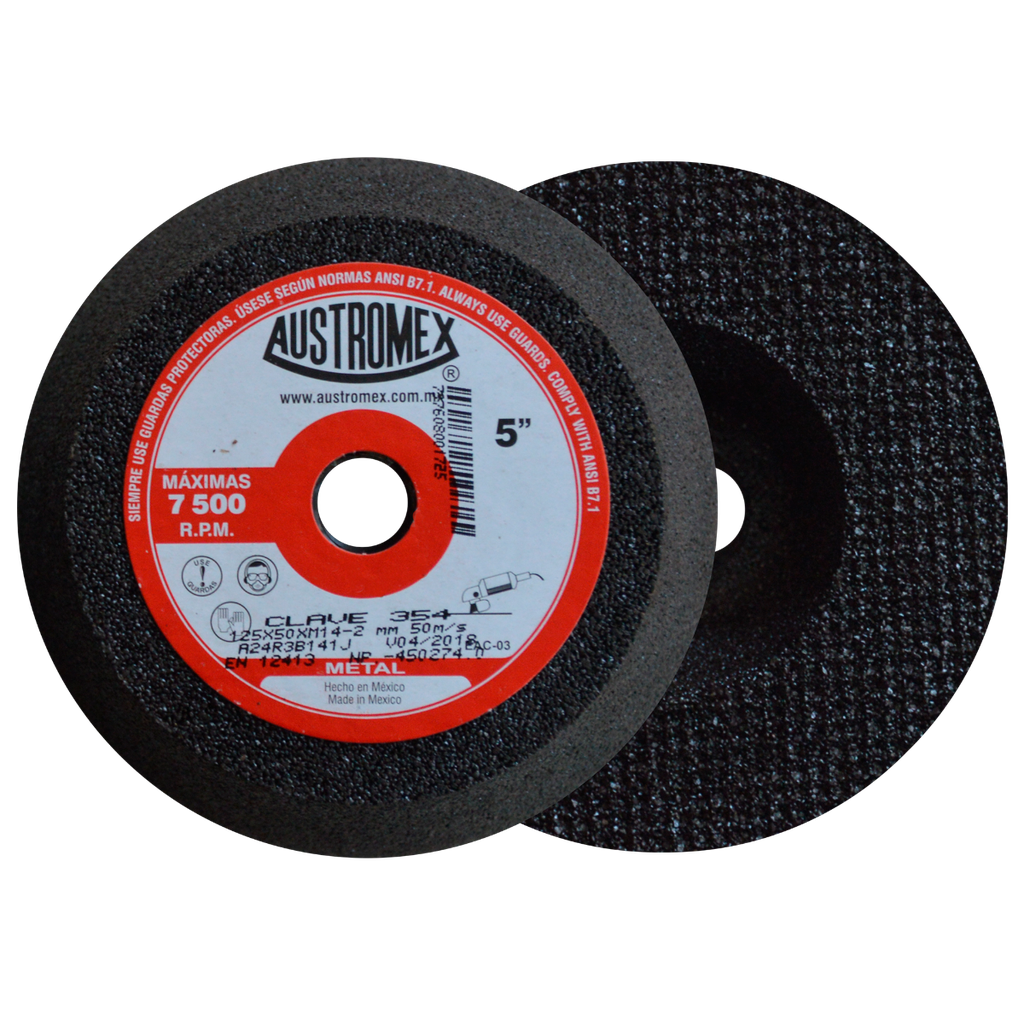 COPA ABRASIVA AUSTROMEX P/DESBASTE METAL 5" P/BOSCH GRANO 24 (354)(H)