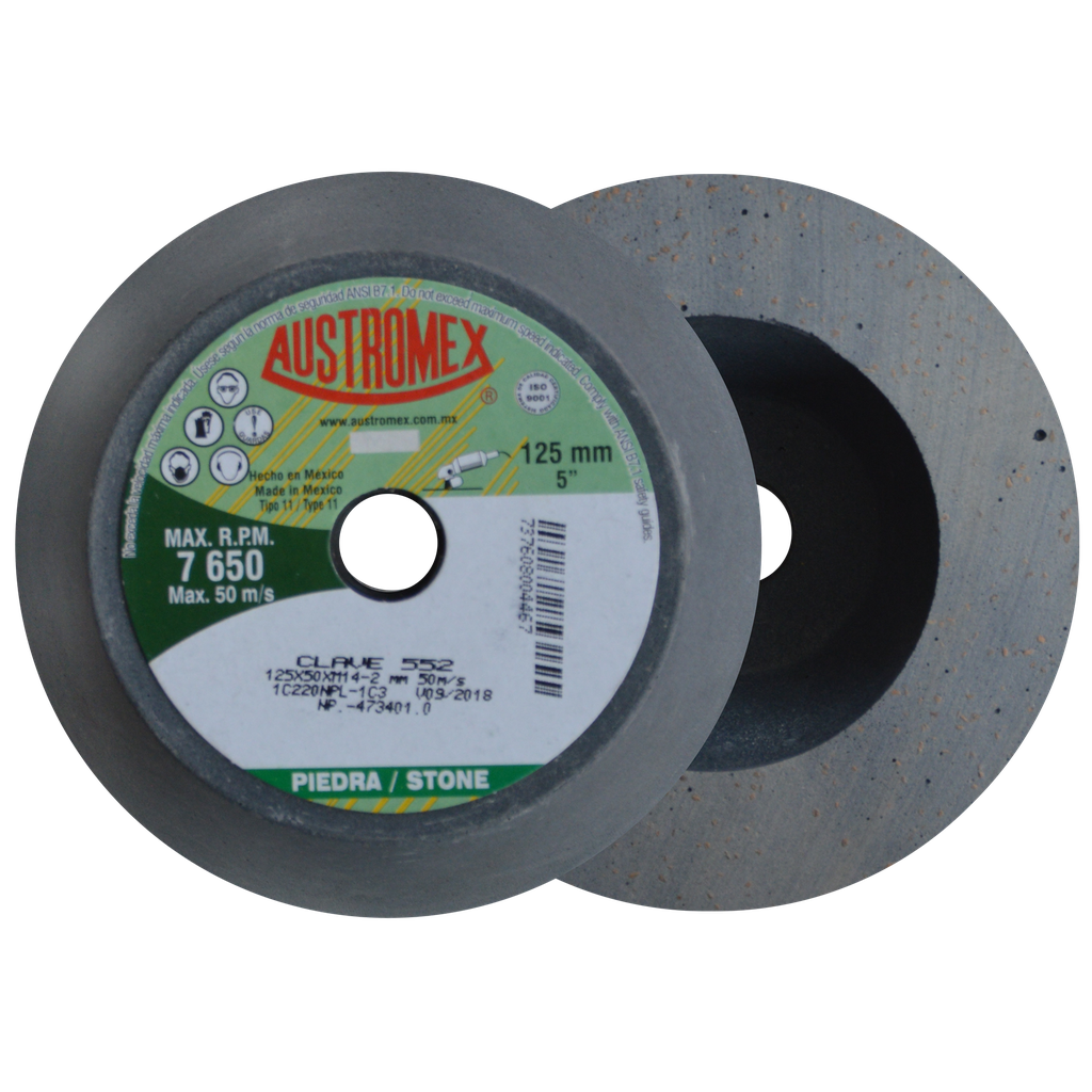 COPA ABRASIVA SHELLAC AUSTROMEX 5" P/PULIR PIEDRA GRANO 220 P/BOSCH (552)(H)