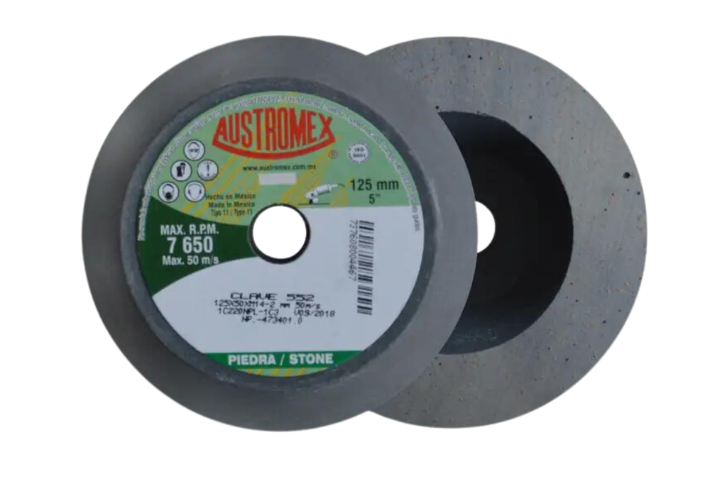 COPA ABRASIVA SHELLAC AUSTROMEX 5" P/PULIR PIEDRA GRANO 220 P/BOSCH (552)(H)