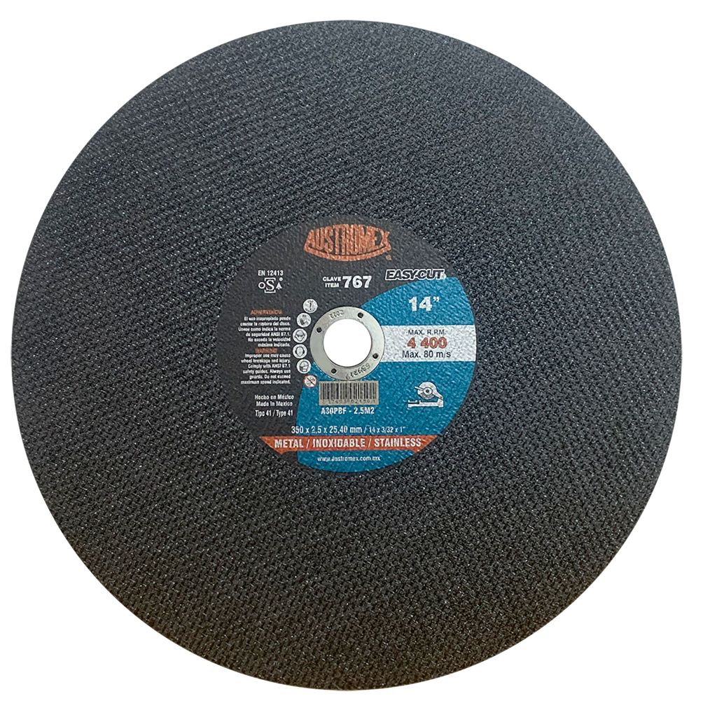 DISCO ESTACIONARIO AUSTROMEX P/CORTE METAL-INOXIDABLE 14" (767)(H9