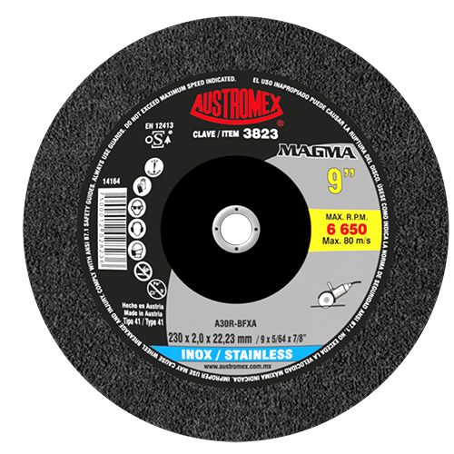 DISCO PLANO AUSTROMEX P/CORTE ACERO INOXIDABLE 9" (3823)(H)