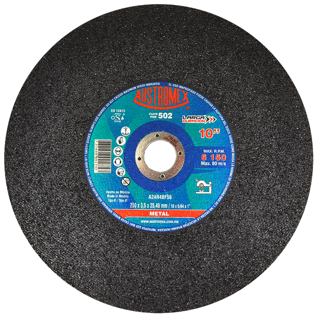 DISCO ESTACIONARIO AUSTROMEX P/CORTE METAL 10" (502)(H)