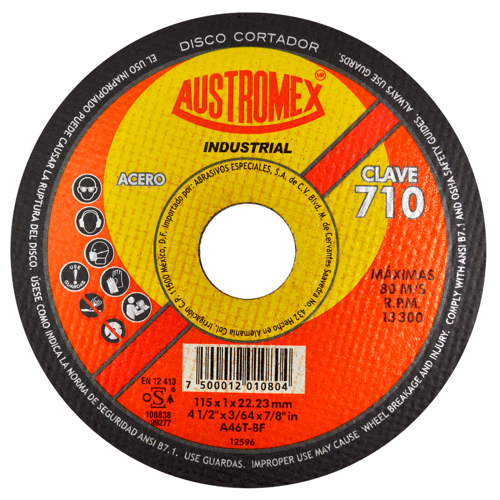 DISCO PLANO AUSTROMEX P/CORTE METAL 4-1/2" (710)(H)