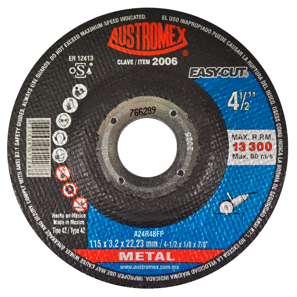 DISCO CAZUELA AUSTROMEX P/CORTE METAL 4-1/2" (2006)(H)