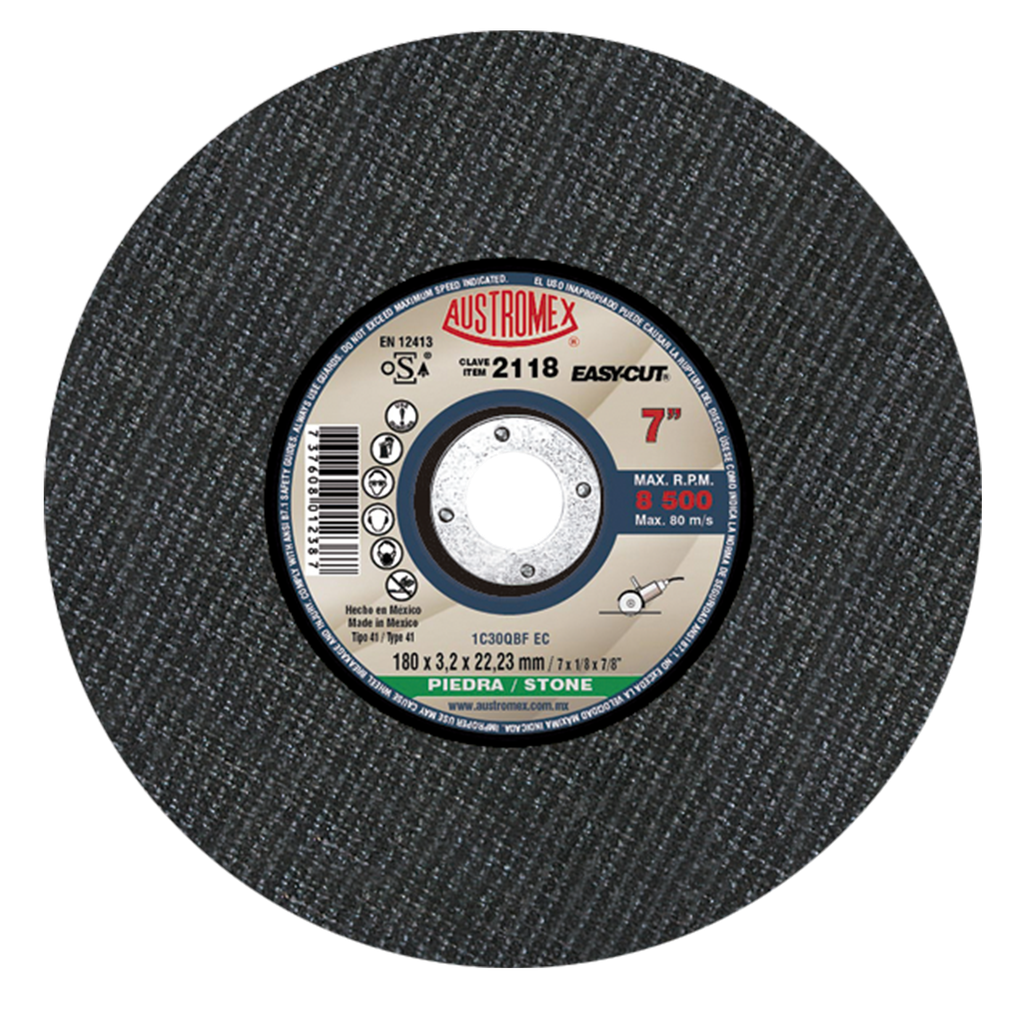 DISCO PLANO AUSTROMEX P/CORTE PIEDRA 7" (2118)(H)