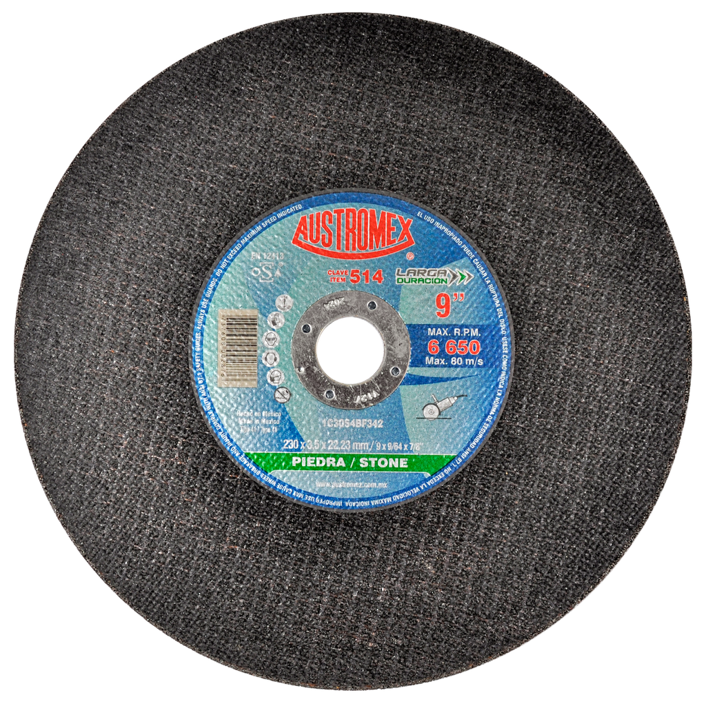 DISCO PLANO AUSTROMEX P/CORTE PIEDRA 9" (514)(H) DDD