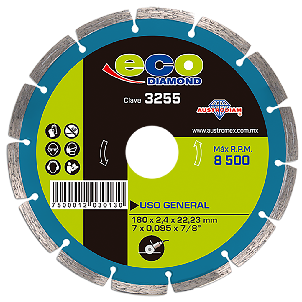 DISCO DIAMANTE AUSTROMEX RIN SEGMENTADO USO GENERAL 7" (3255)(H)