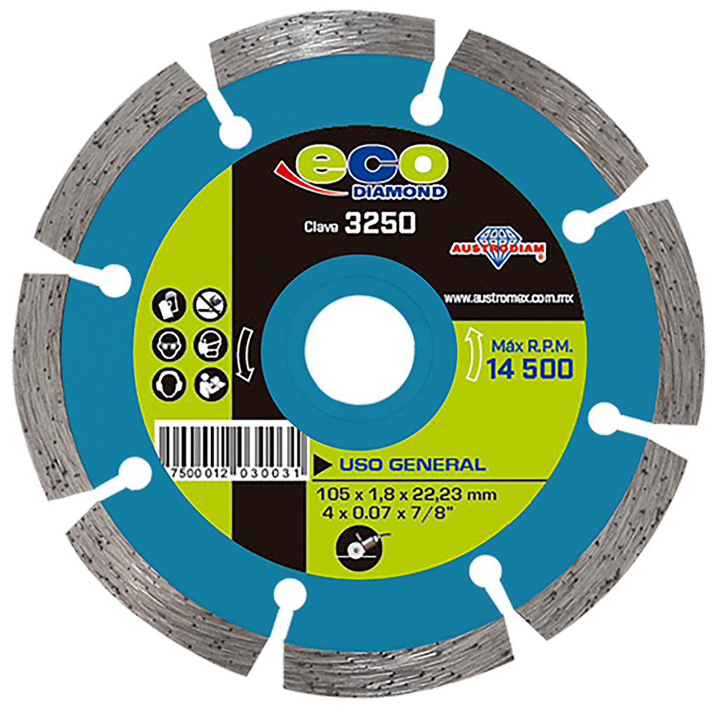 DISCO DIAMANTE AUSTROMEX RIN SEGMENTADO USO GENERAL 4" (3250)(H)