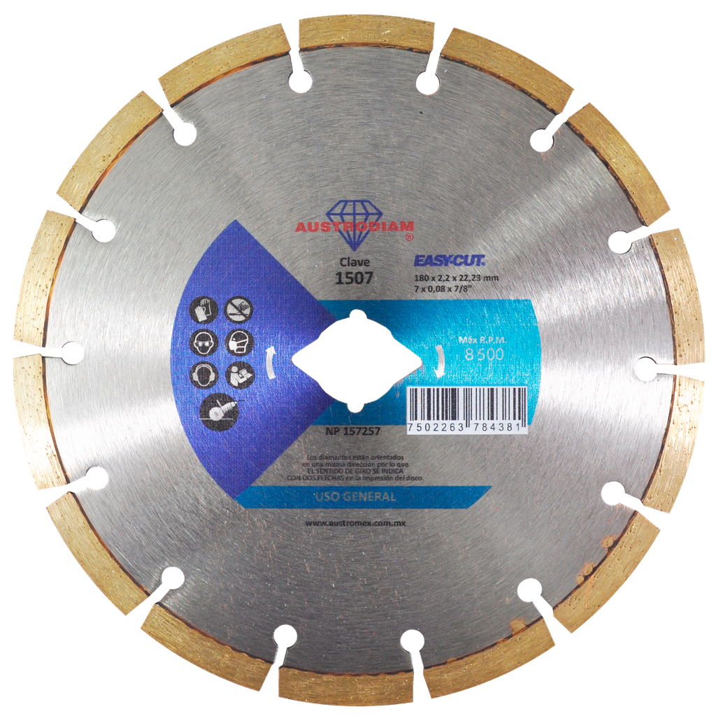DISCO DIAMANTE AUSTROMEX RIN SEGMENTADO USO GENERAL 7" (1507)(H)