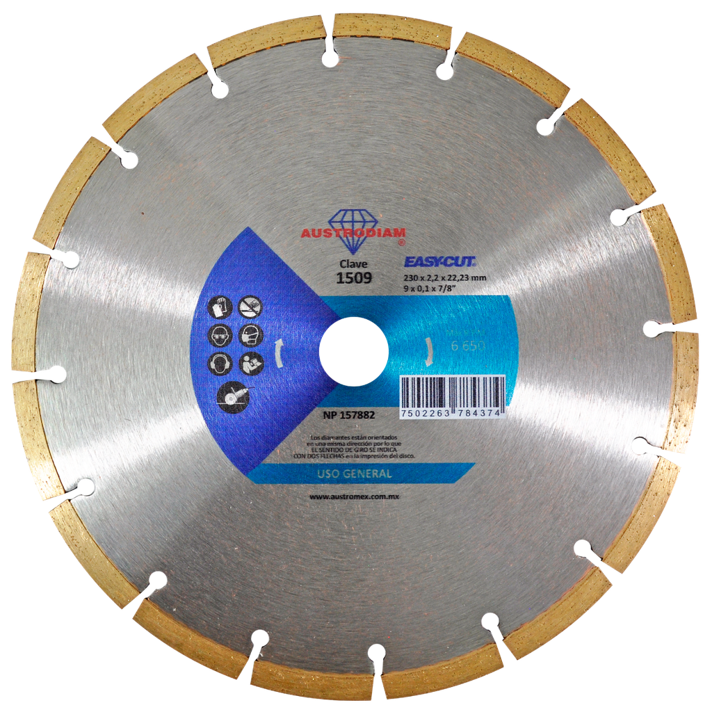 DISCO DIAMANTE AUSTROMEX RIN SEGMENTADO USO GENERAL 9" (1509)(H)