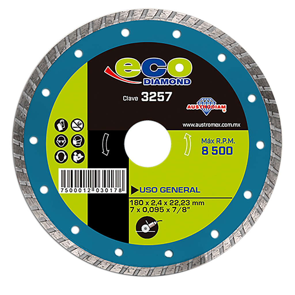 DISCO DIAMANTE AUSTROMEX TURBO USO GENERAL 7" (3257)(H)