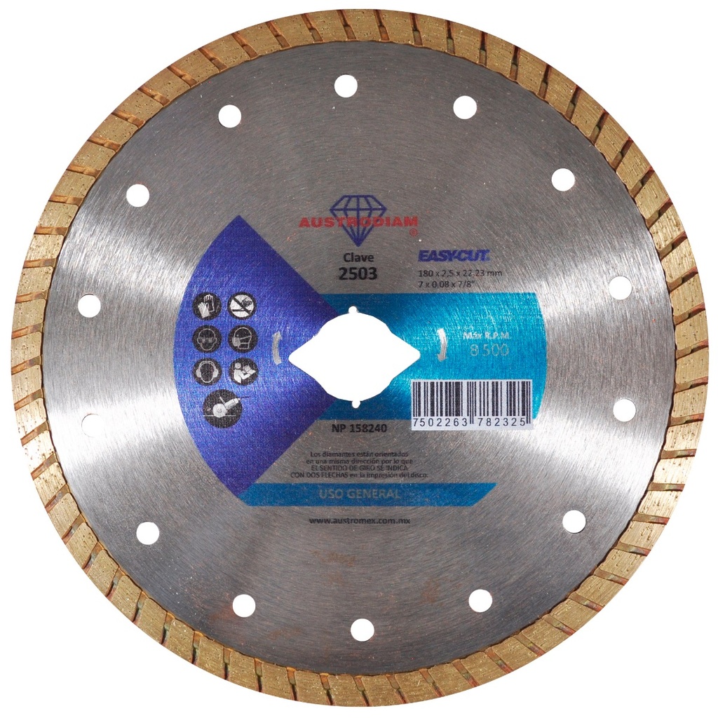 DISCO DIAMANTE AUSTROMEX TURBO USO GENERAL 7" (2503)(H)