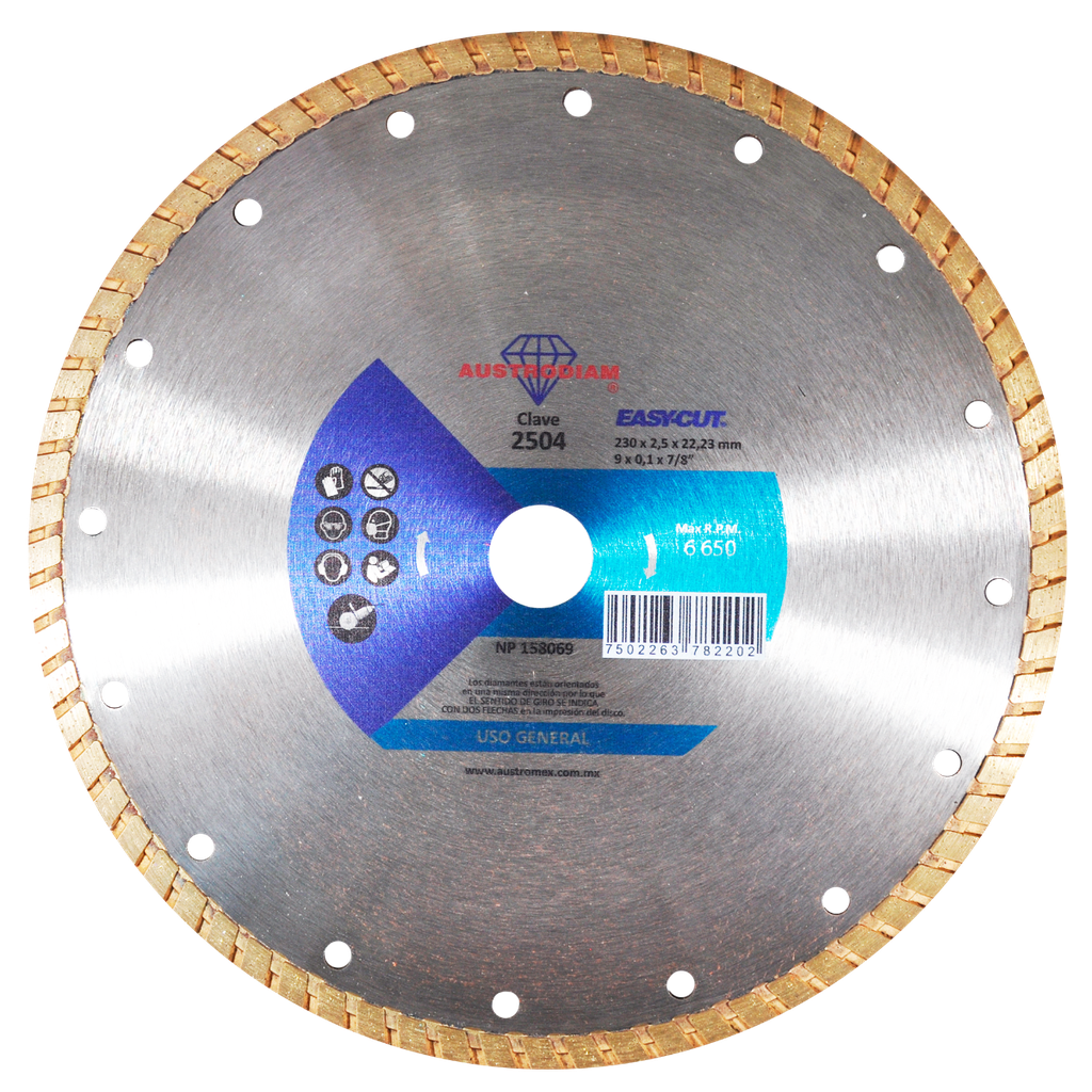 DISCO DIAMANTE AUSTROMEX TURBO USO GENERAL 9" (2504)(H)